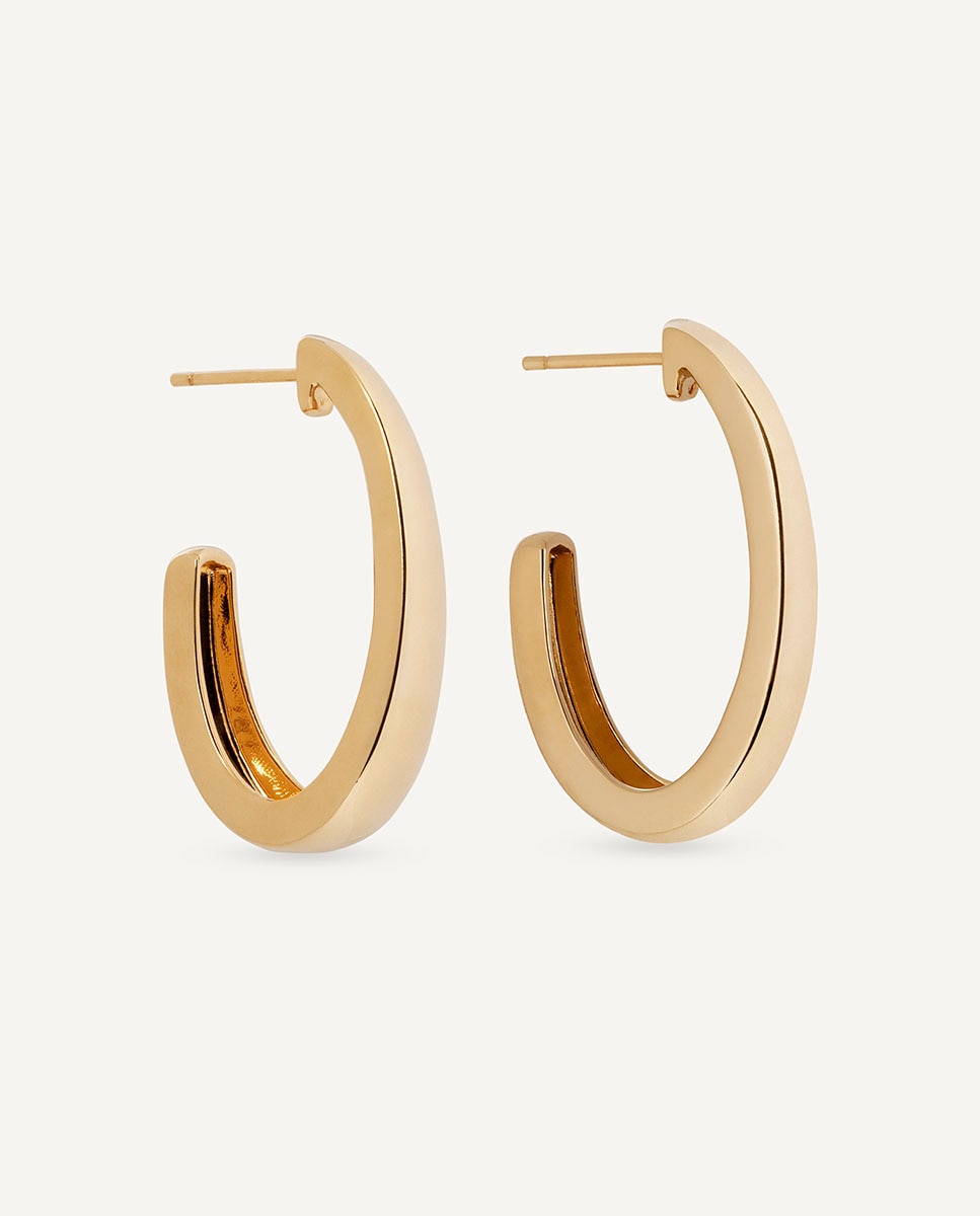 Pendientes de aro arc bañados en oro de 18 kt - Vidal & Vidal - Dorado Dorado-4