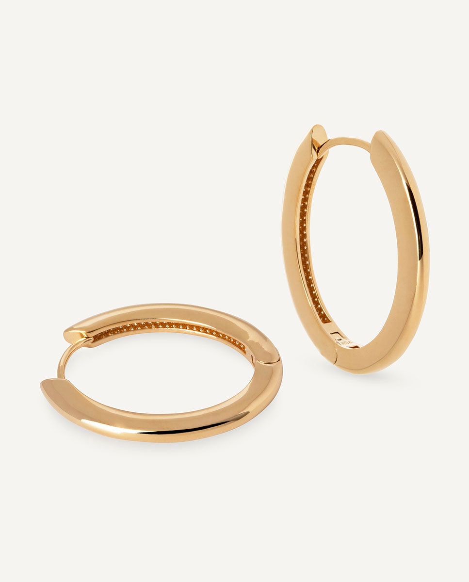Pendientes Victorianos De Punta Ovalada De 29 Mm En Oro De 9 Quilates Con Tubo Criollo Y Aros Gitanos En Caja De Regalo - México