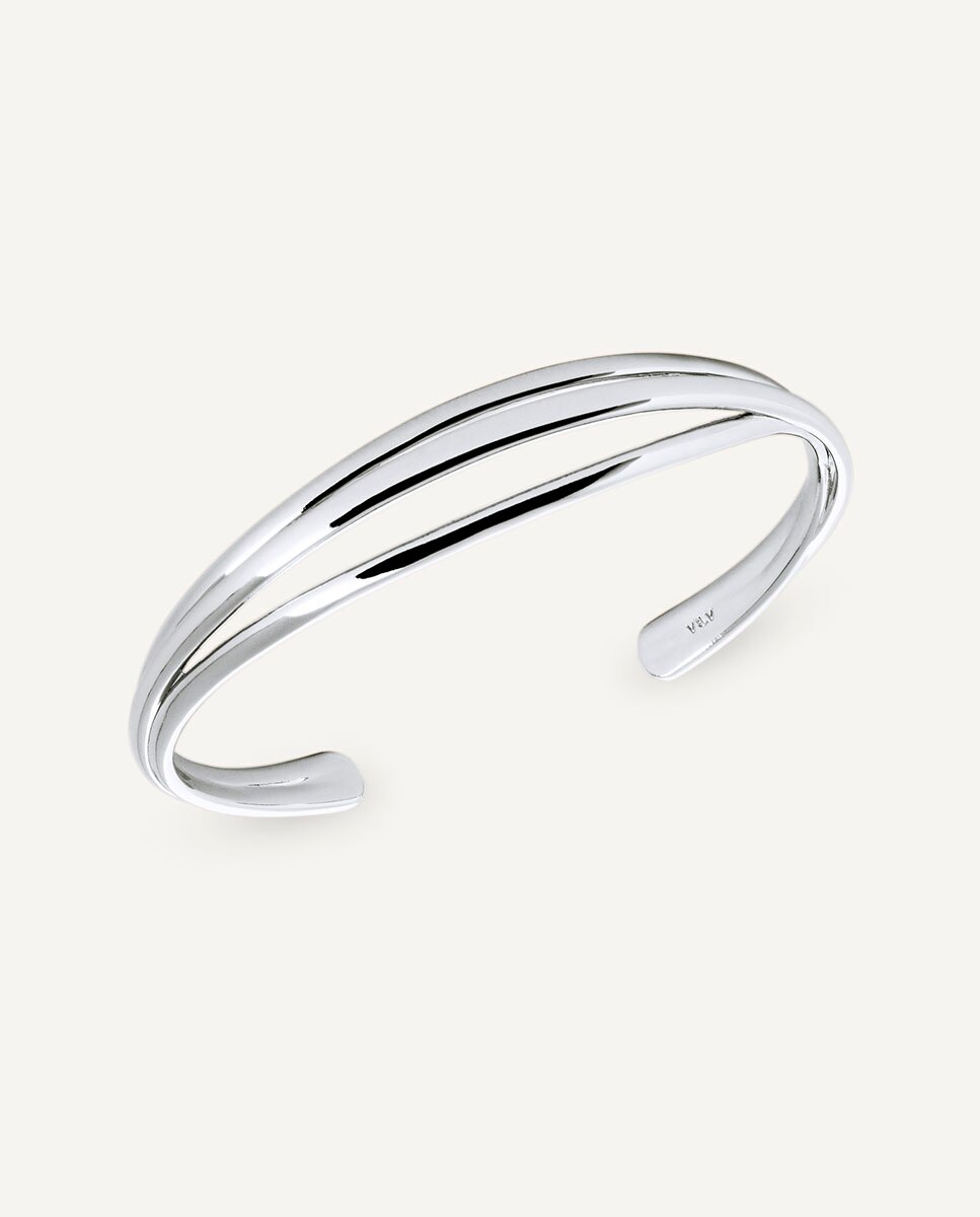 Imagen 0 de Brazalete rígido brisa bañado en plata de ley 925 Plata