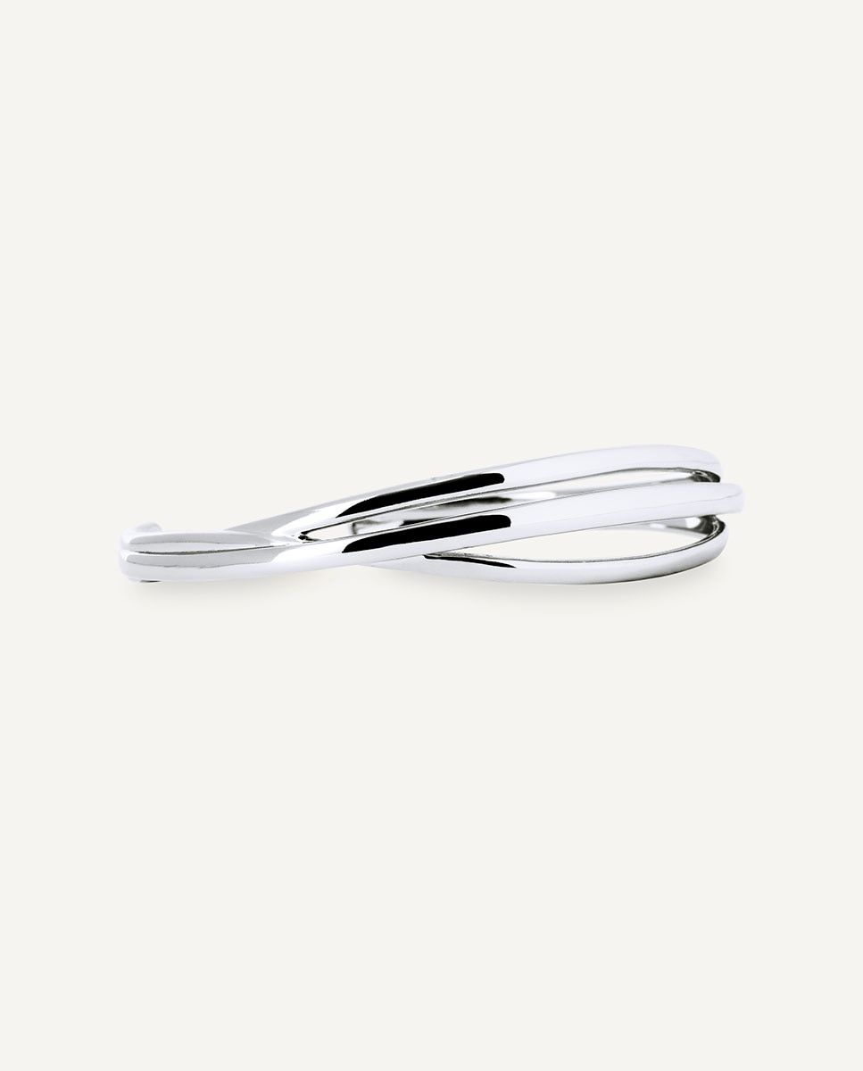 Brazalete rígido brisa bañado en de ley 925 - Vidal & Vidal - Plata Plata-4