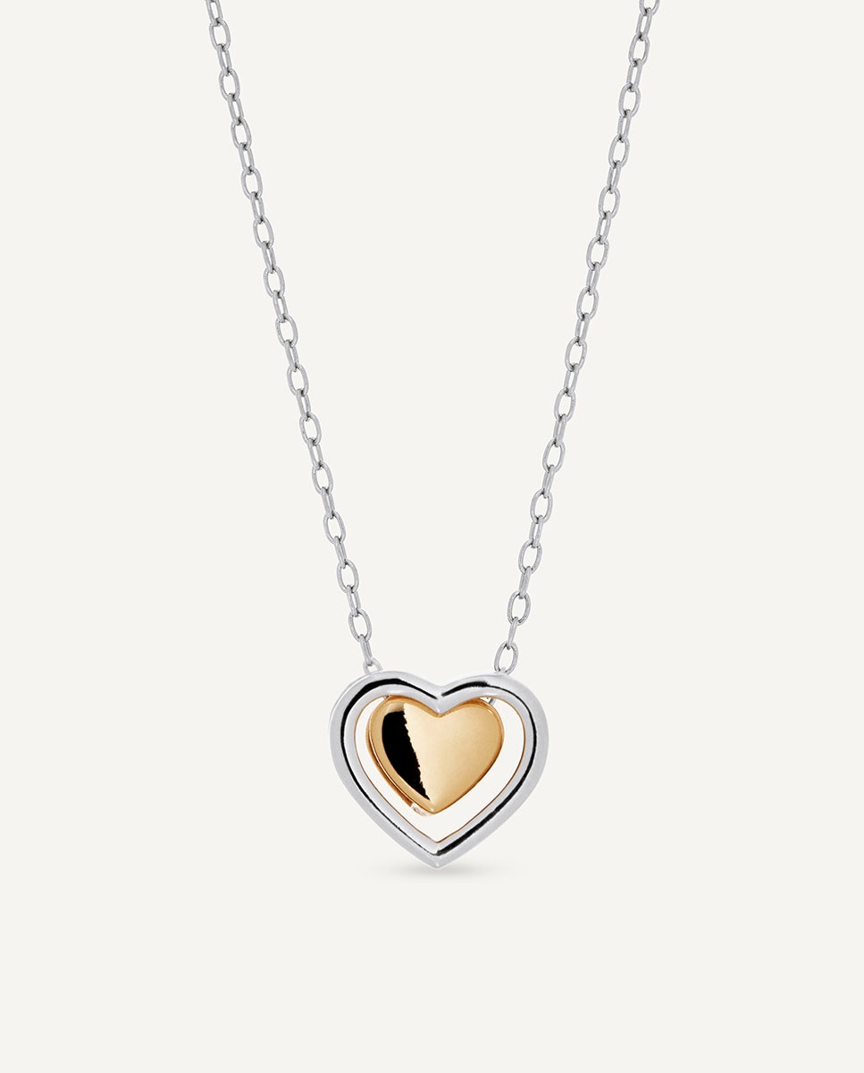 Colgante coeur de plata de ley 925 con baño de oro 18 kt