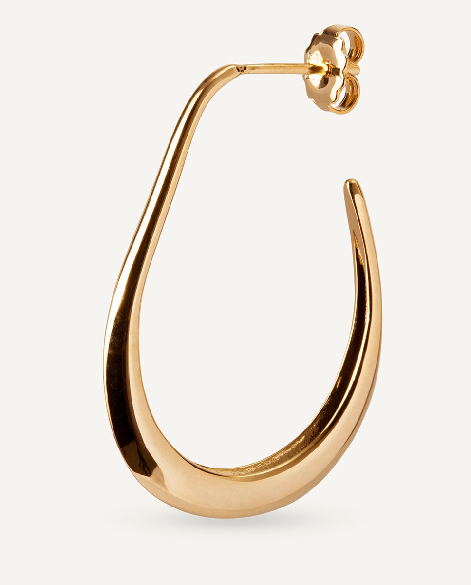 Pendiente grande patti baño de oro de 18kt Oro-4