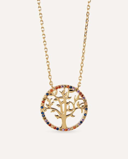 Imagen 0 de Collar Vida bañado en oro 18 kt con circonitas
