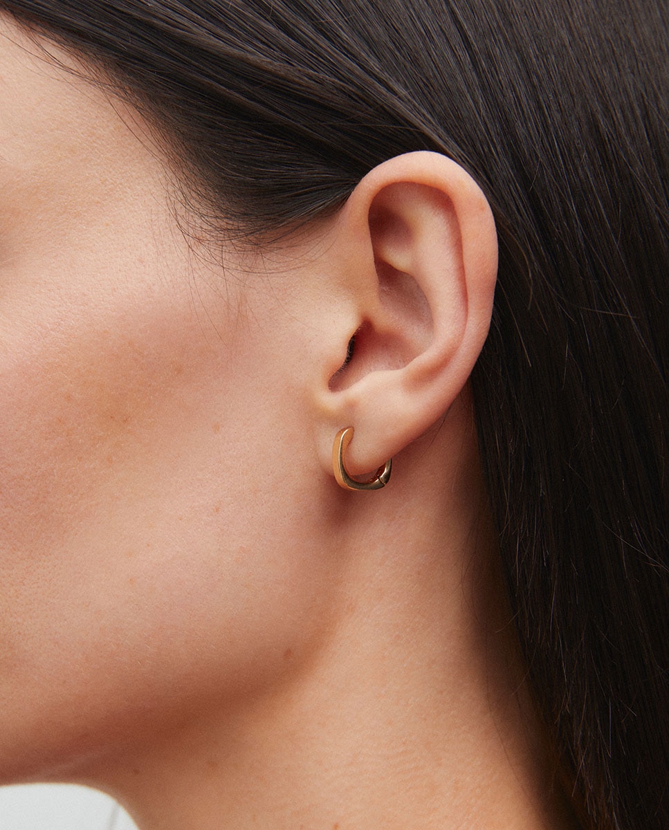 Pendientes de aro lau bañados en oro de 18 kt Dorado Vidal & Vidal Dorado-2