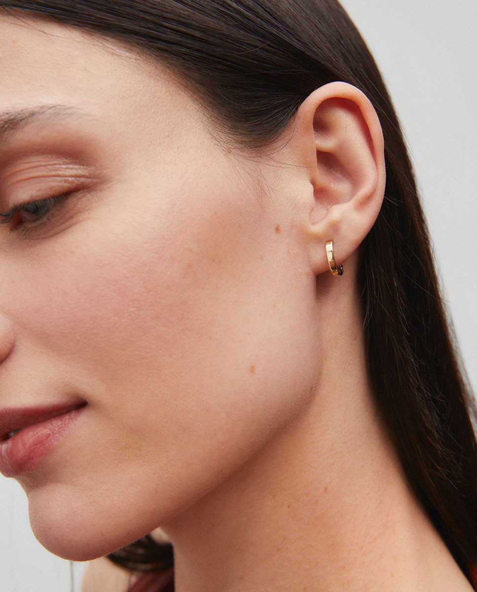 Pendientes de aro lau bañados en oro de 18 kt Dorado Vidal & Vidal Dorado-3