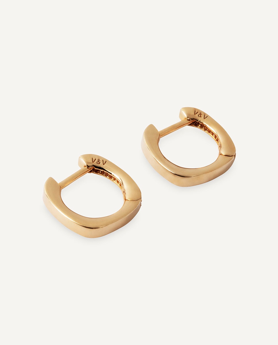 Pendientes de aro lau bañados en oro de 18 kt Dorado Vidal & Vidal Dorado-4