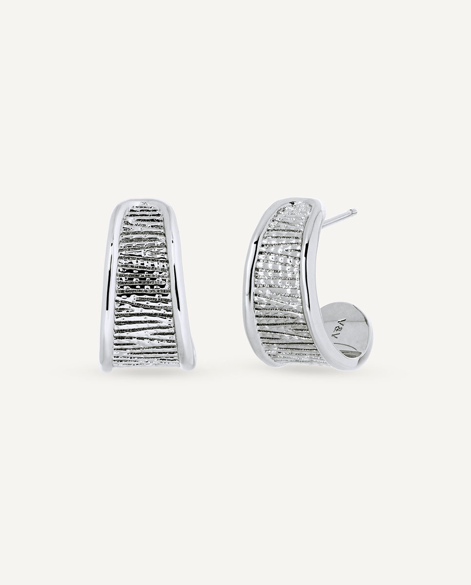 Pendientes aros horizonte bañados en plata de ley 925 Plata Vidal & Vidal Plata-1