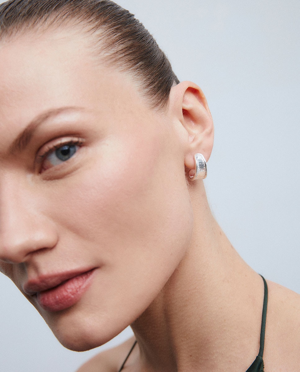 Pendientes aros horizonte bañados en plata de ley 925 Plata Vidal & Vidal Plata-2