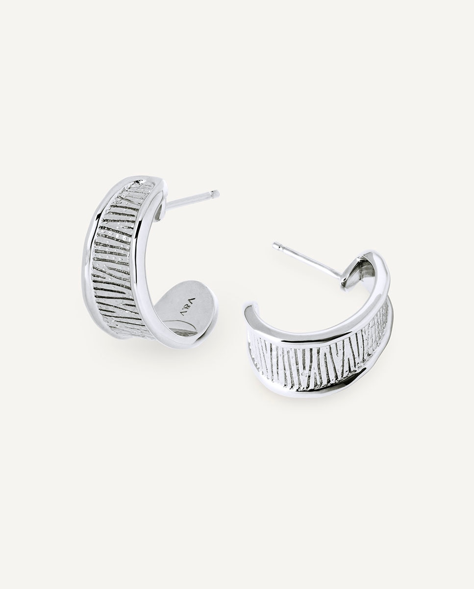Pendientes aros horizonte bañados en plata de ley 925 Plata Vidal & Vidal Plata-4