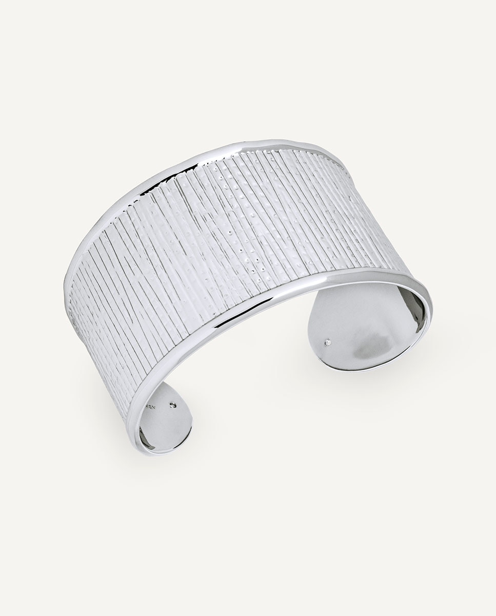 Brazalete volumen horizonte bañado en de ley 925 - Vidal & Vidal - Plata Plata-1
