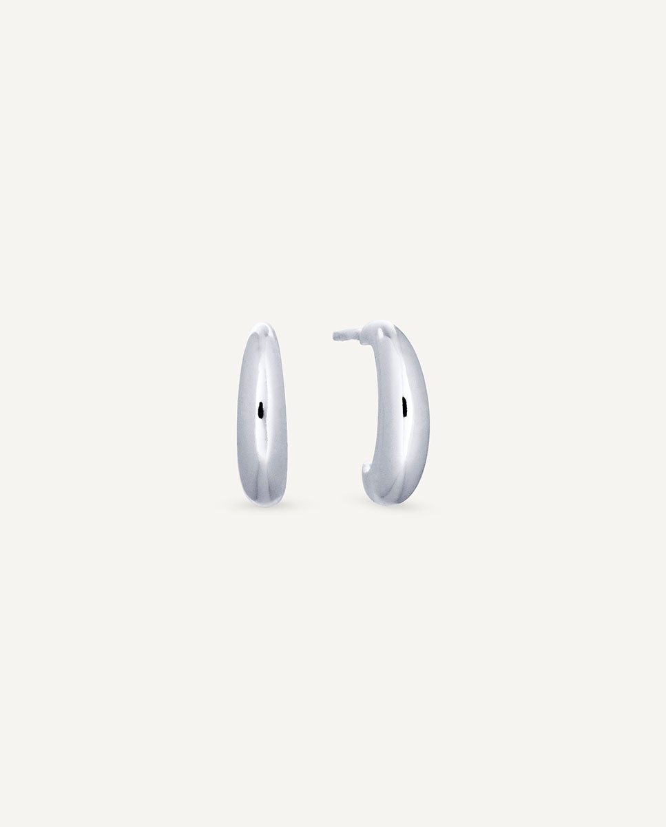 Pendientes semiluna cloe de plata de ley 925 - Vidal & Vidal - Plateado Plateado-1