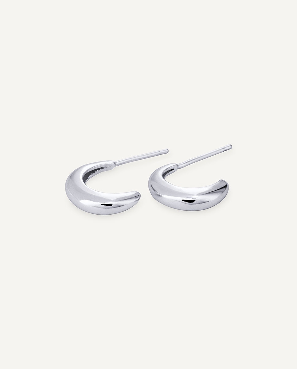Pendientes semiluna cloe de plata de ley 925 - Vidal & Vidal - Plateado Plateado-4