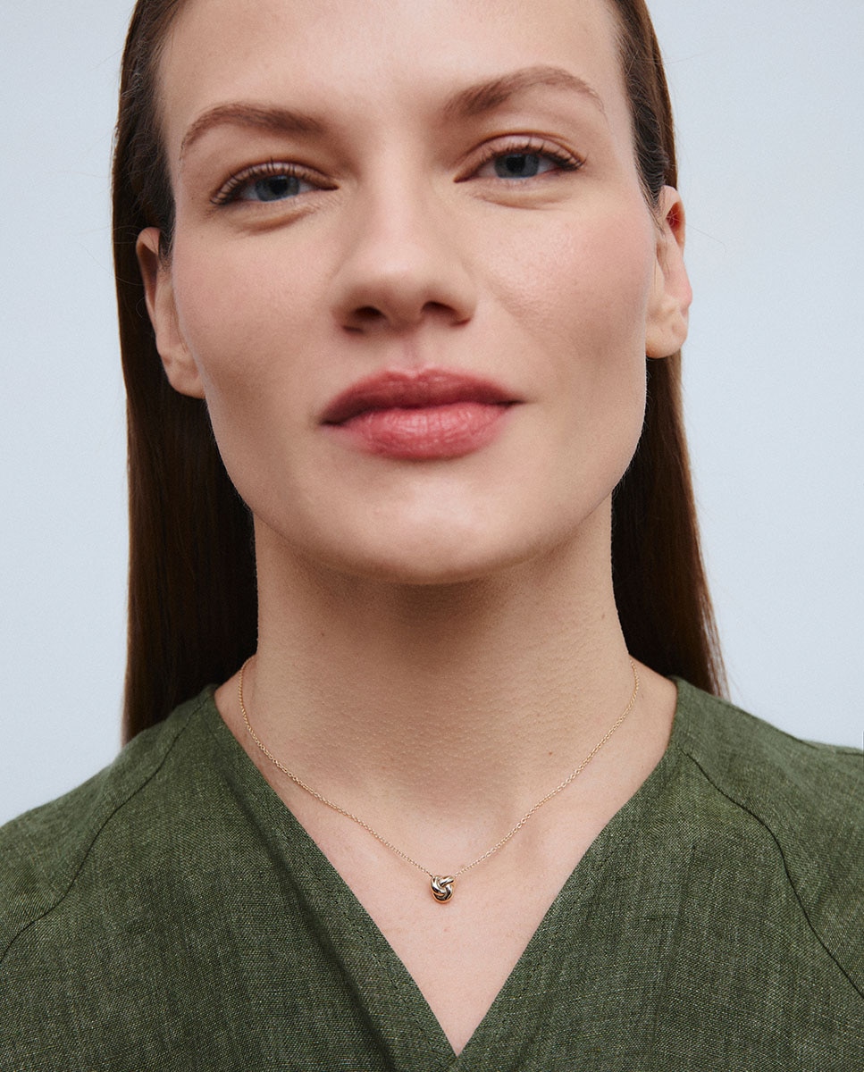 Collar trenza de plata de ley 925 con baño en oro 18 kt y circonitas - Vidal & Vidal - Oro Oro-3
