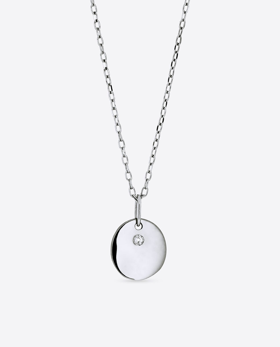 Colgante redondo minuit de plata de ley 925 con circonita Plata Vidal & Vidal Plata-1