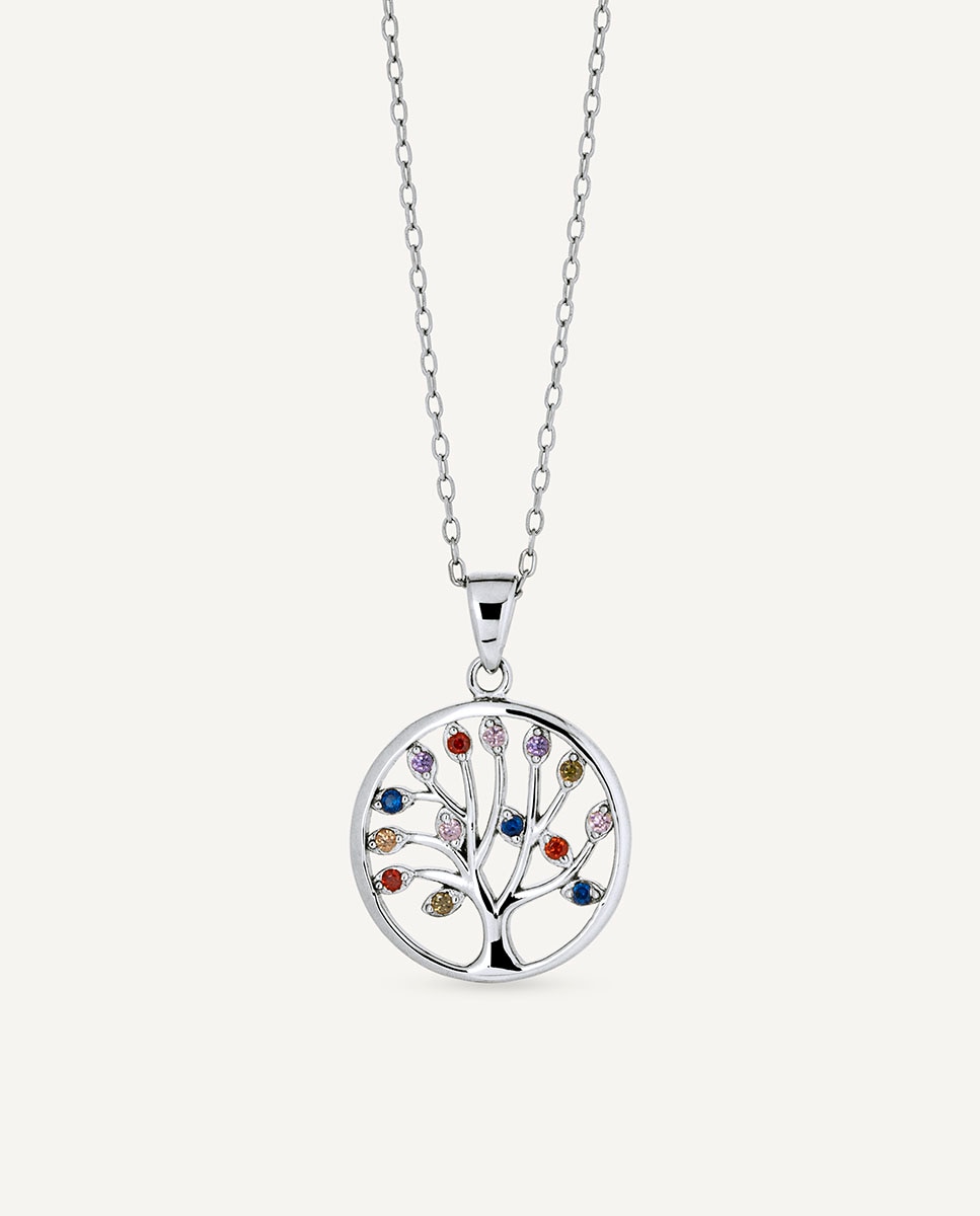 Colgante árbol de la vida de plata de ley 925 con circonitas multicolores - Vidal & Vidal - Multicolor Multicolor-1