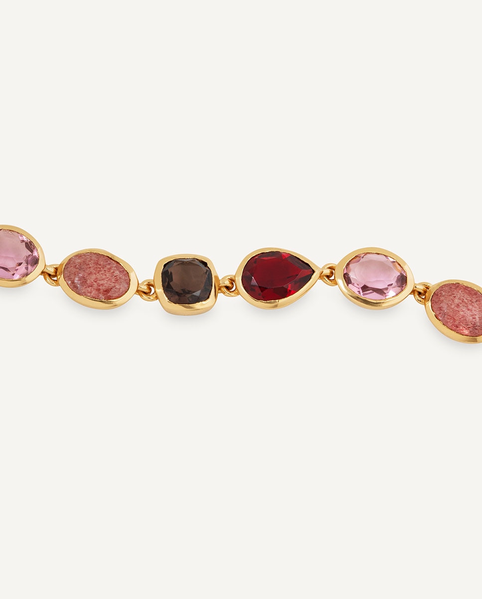 Pulsera rougea bañada en oro de 18 kt con piedras naturales - Vidal & Vidal - Multicolor Multicolor-4