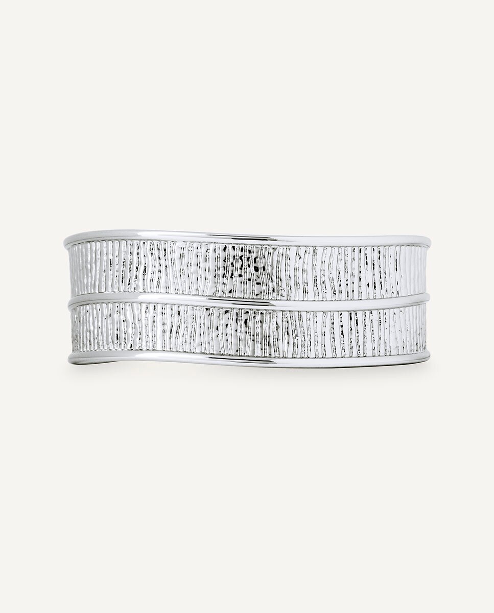 Brazalete rígido horizonte bañado en de ley 925 - Vidal & Vidal - Plata Plata-4