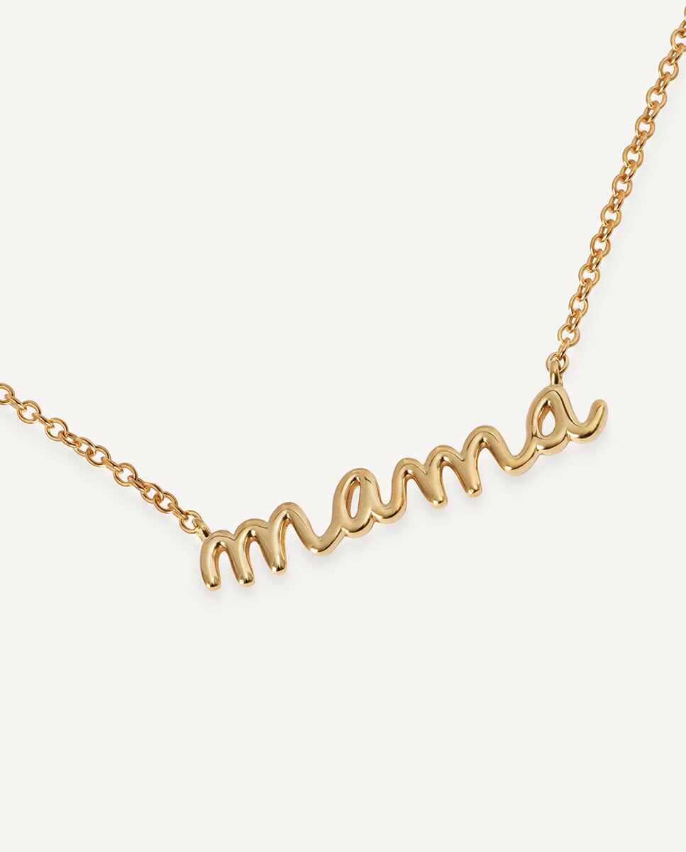 Collar cadena fina mama de plata de ley 925 con baño en oro de 18 kt Dorado Vidal & Vidal Dorado-4
