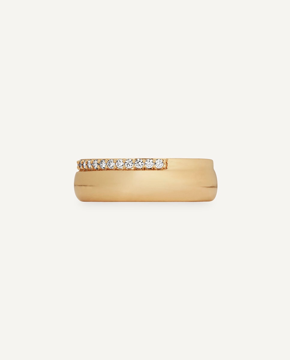 Anillo coctel bañado en oro de 18 kt con circonitas - Vidal & Vidal - Dorado Dorado-4