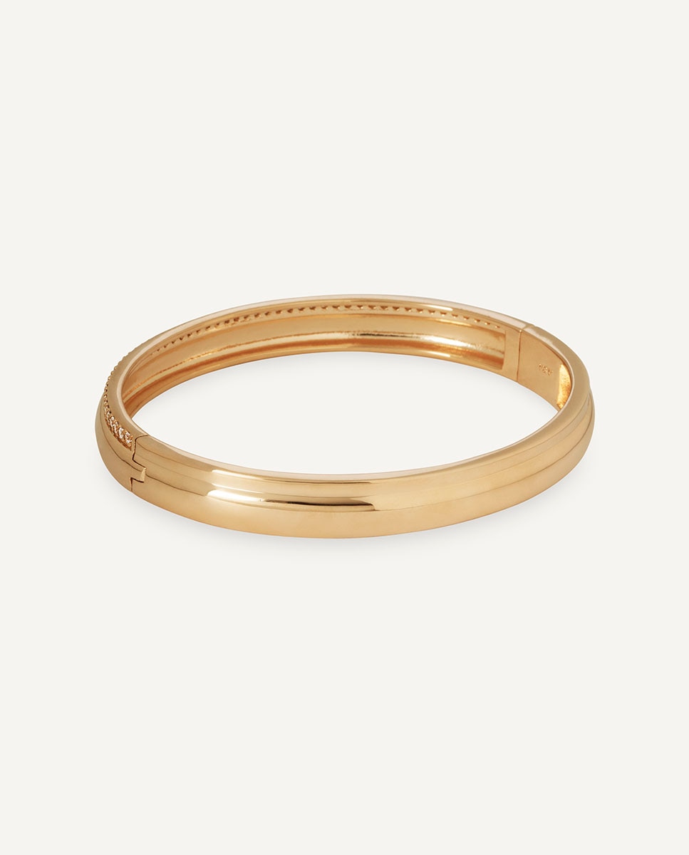 Brazalete rígido coctel l bañado en oro de 18 kt con circonitas - Vidal & Vidal - Dorado Dorado-4