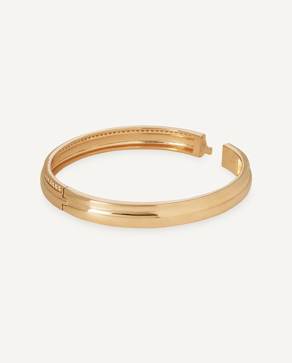 Brazalete rígido coctel l bañado en oro de 18 kt con circonitas - Vidal & Vidal - Dorado Dorado-5
