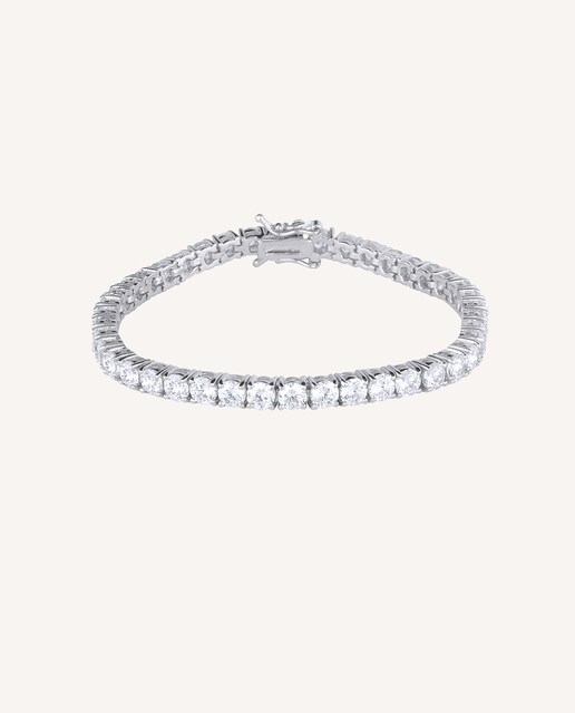 Imagen 0 de Pulsera Circonita de plata de ley 925 con baño de platino