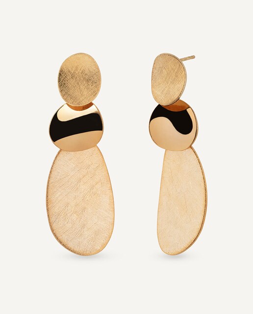 Imagen 0 de Pendientes Salina texturas bañados en oro de 18 kt