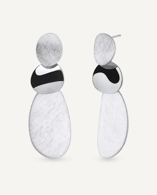 Imagen 0 de Pendientes Salina texturas bañados en plata de ley 925