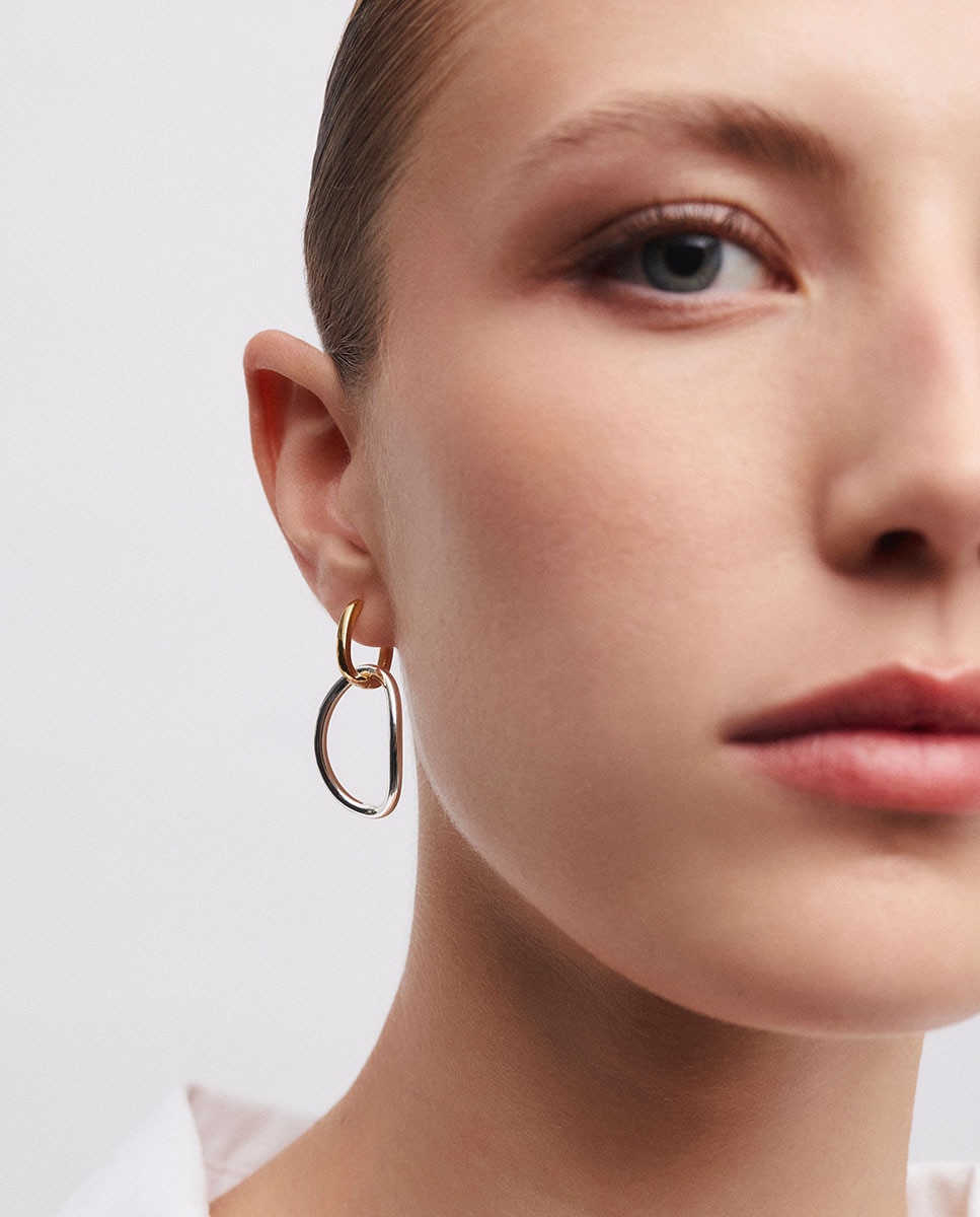 Pendientes aros ámbar bañados en oro de 18 kt - Vidal & Vidal - Dorado Dorado-2