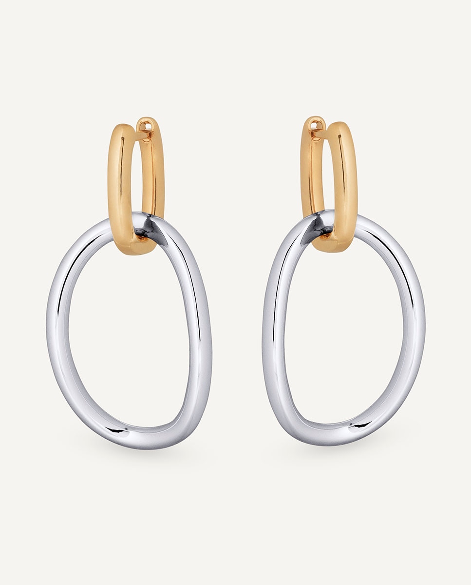 Pendientes aros ámbar bañados en oro de 18 kt - Vidal & Vidal - Dorado Dorado-4