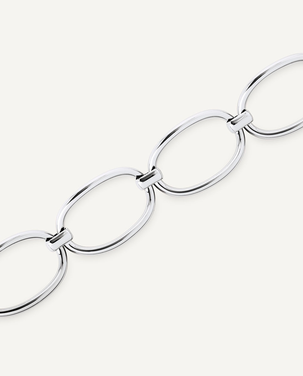 Pulsera de eslabones círculos ámbar bañada en plata de ley 925 - Vidal & Vidal - Plateado Plateado-4