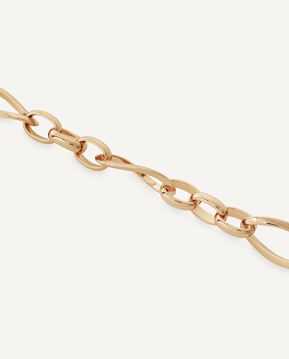 Collar eslabones ocre bañado en oro de 18 kt - Vidal & Vidal - Dorado Dorado-4