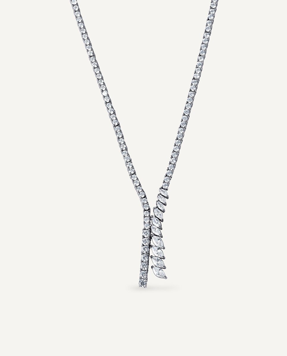 Collar llum de de ley 925 con baño en platino con circonitas - Vidal & Vidal - Plata Plata-1