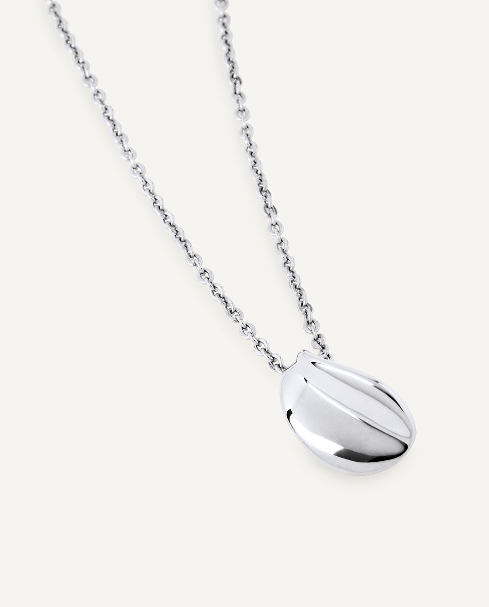 Colgante mini oval plisé bañado en plata de ley 925 - Vidal & Vidal - Plateado Plateado-4