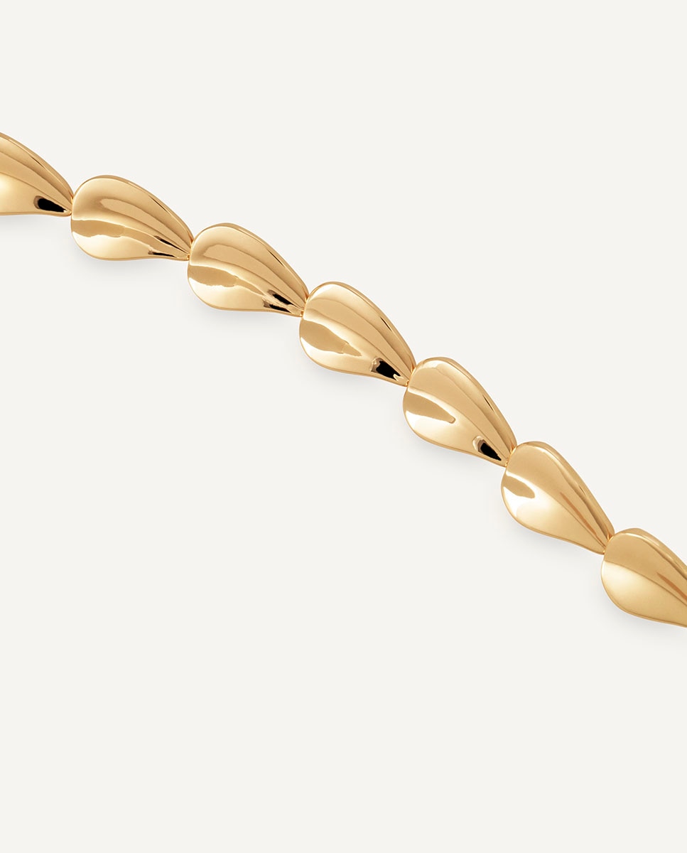 Pulsera rígida plisé bañada en oro de 18 kt - Vidal & Vidal - Dorado Dorado-4