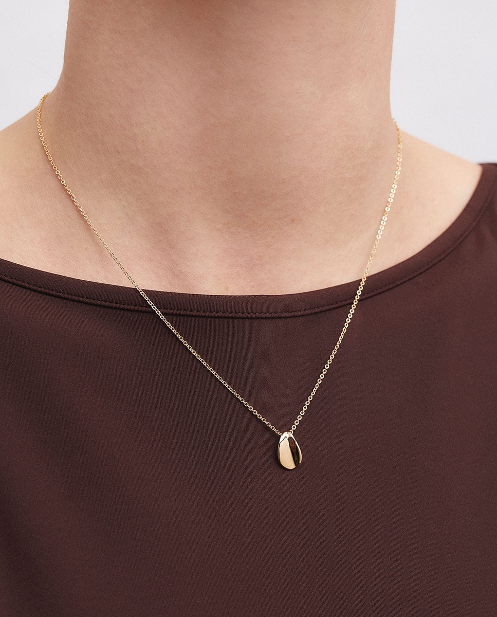 Colgante mini oval plisé bañado en oro de 18 kt - Vidal & Vidal - Dorado Dorado-2