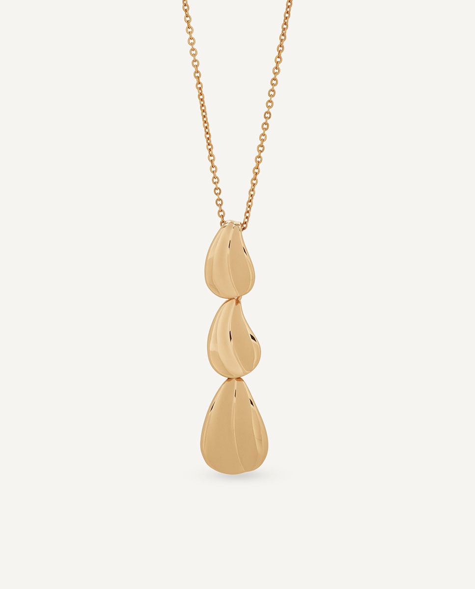 Colgante cascada ovales plisé bañado en oro de 18 kt - Vidal & Vidal - Dorado Dorado-1