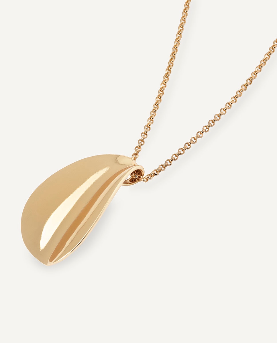 Colgante largo oval plisé bañado en oro de 18 kt - Vidal & Vidal - Dorado Dorado-4