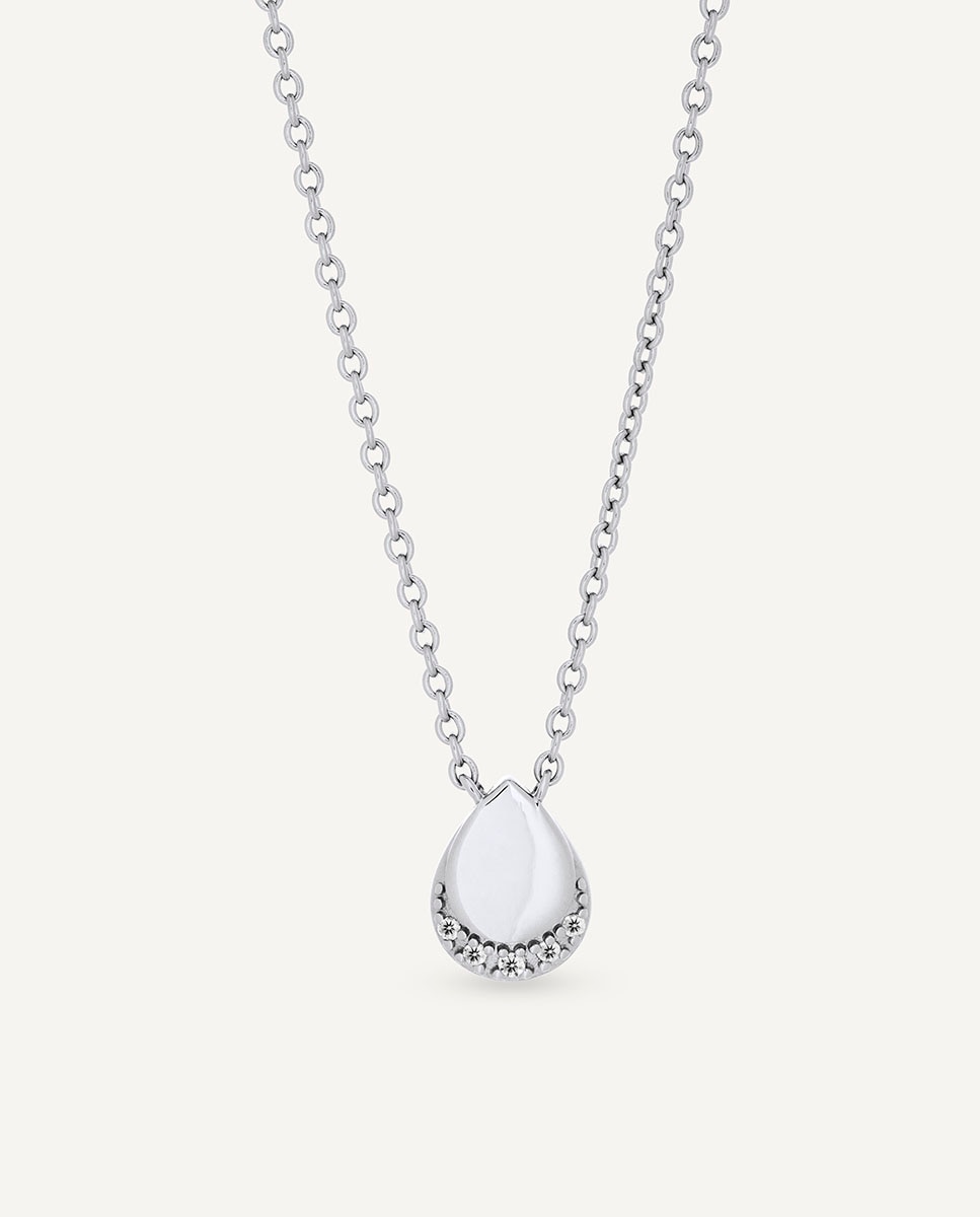 Collar gota lina de plata de ley 925 con circonitas - Vidal & Vidal - Plateado Plateado-1