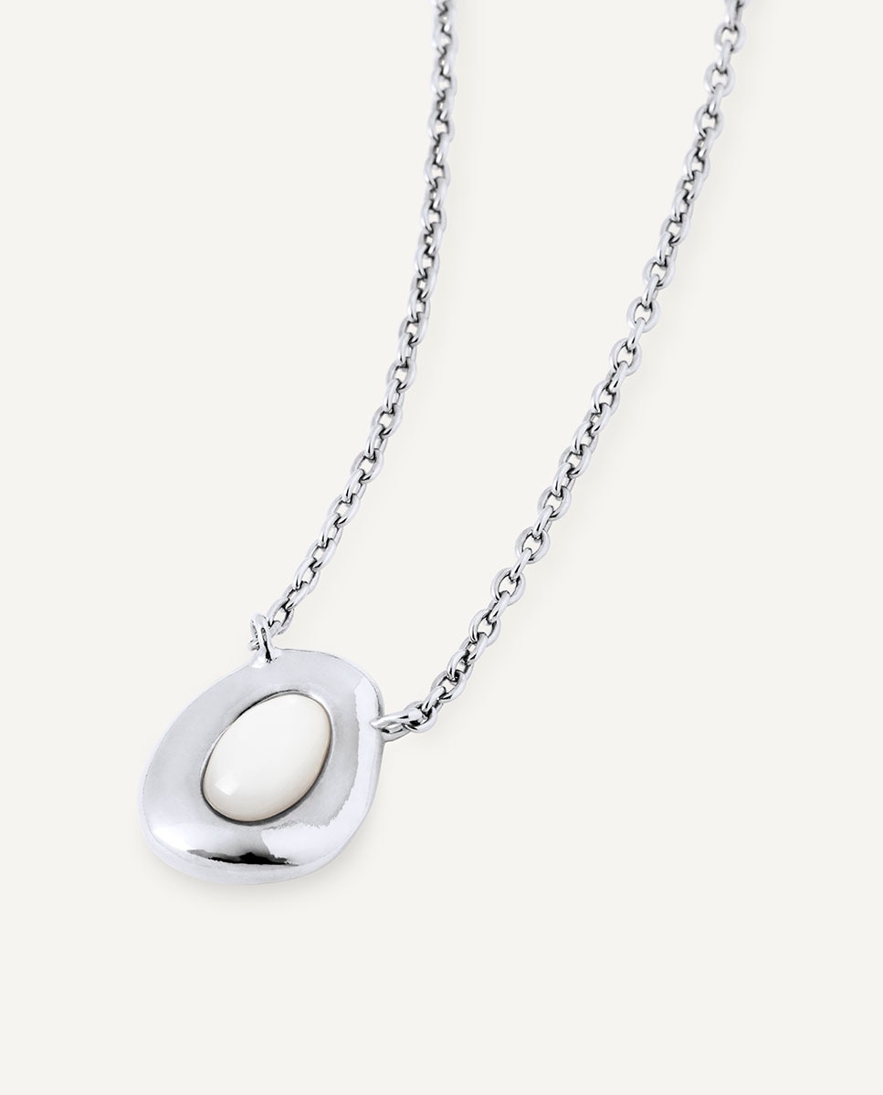 Collar oval ivoria de plata de ley 925 con madreperla - Vidal & Vidal - Blanco Blanco-4