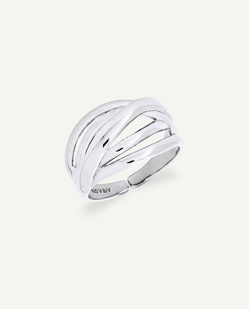 Anillo tiras bow de plata de ley 925 - Vidal & Vidal - Plateado Plateado-1