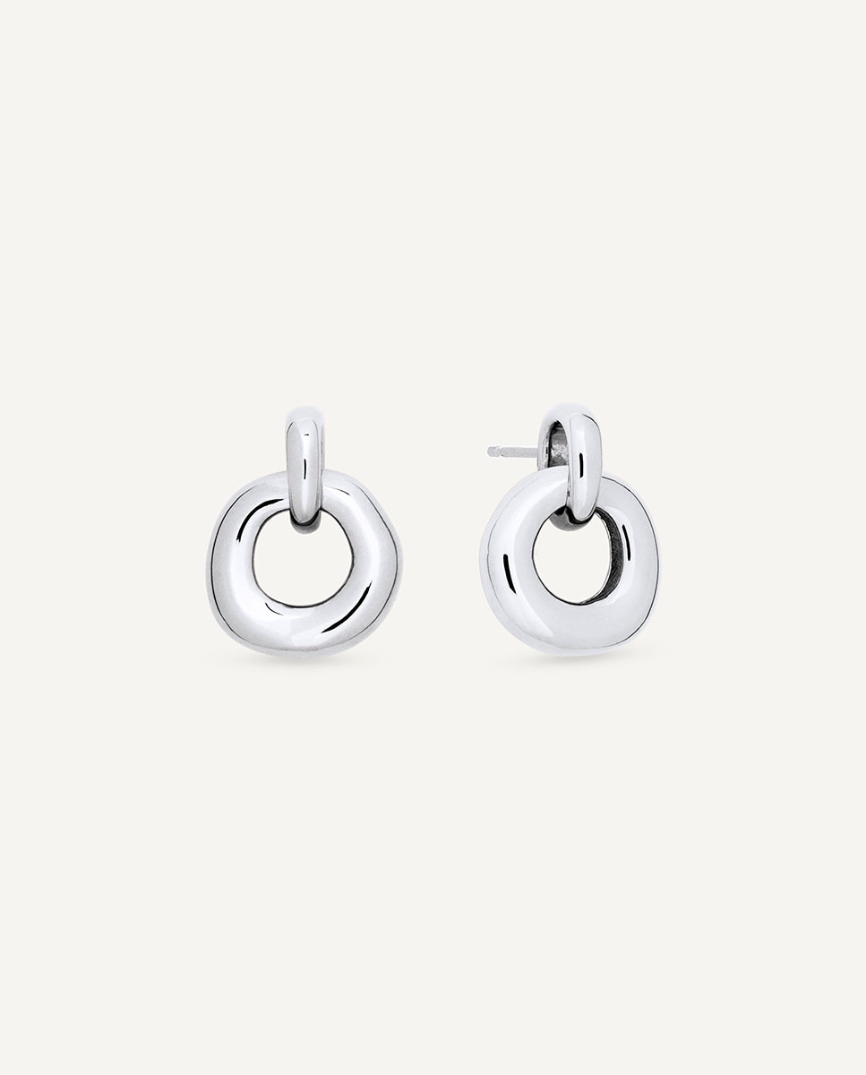 Pendientes botón flama bañados en plata de ley 925 - Vidal & Vidal - Plateado Plateado-1