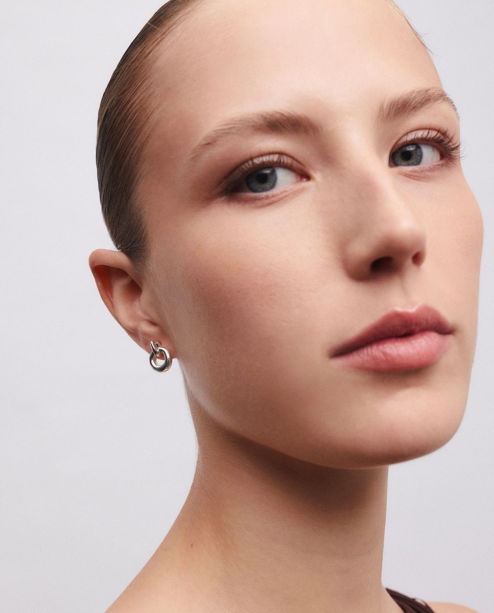 Pendientes botón flama bañados en plata de ley 925 - Vidal & Vidal - Plateado Plateado-3