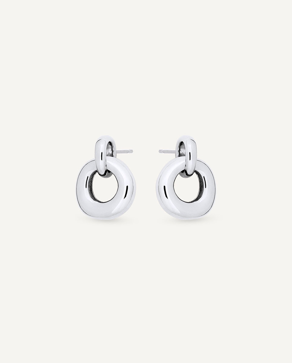 Pendientes botón flama bañados en plata de ley 925 - Vidal & Vidal - Plateado Plateado-4