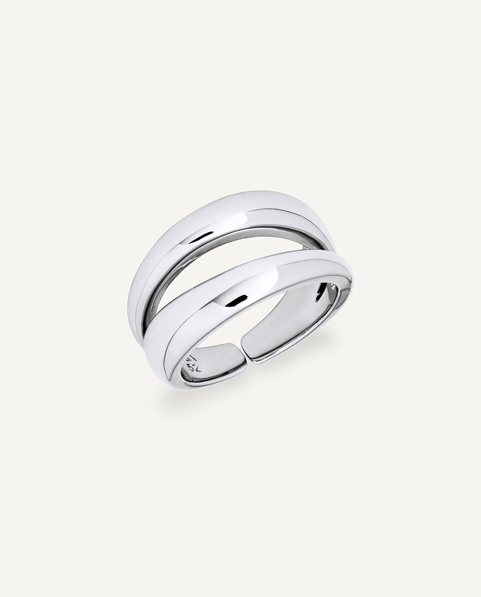 Imagen 1 de Anillo abierto flama bañado en plata de ley 925 - Vidal & Vidal - Plateado Plateado