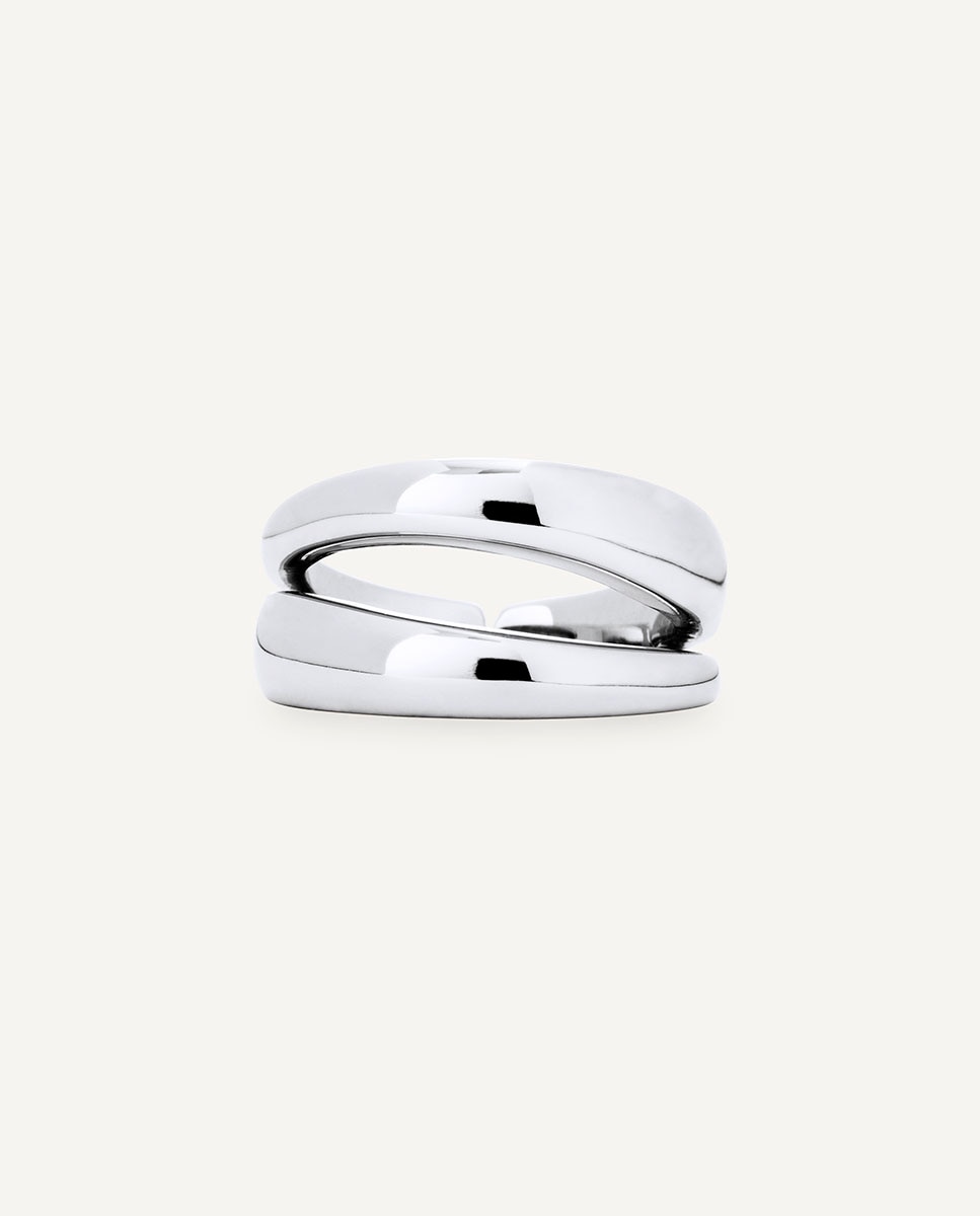 Imagen 4 de Anillo abierto flama bañado en plata de ley 925 - Vidal & Vidal - Plateado Plateado
