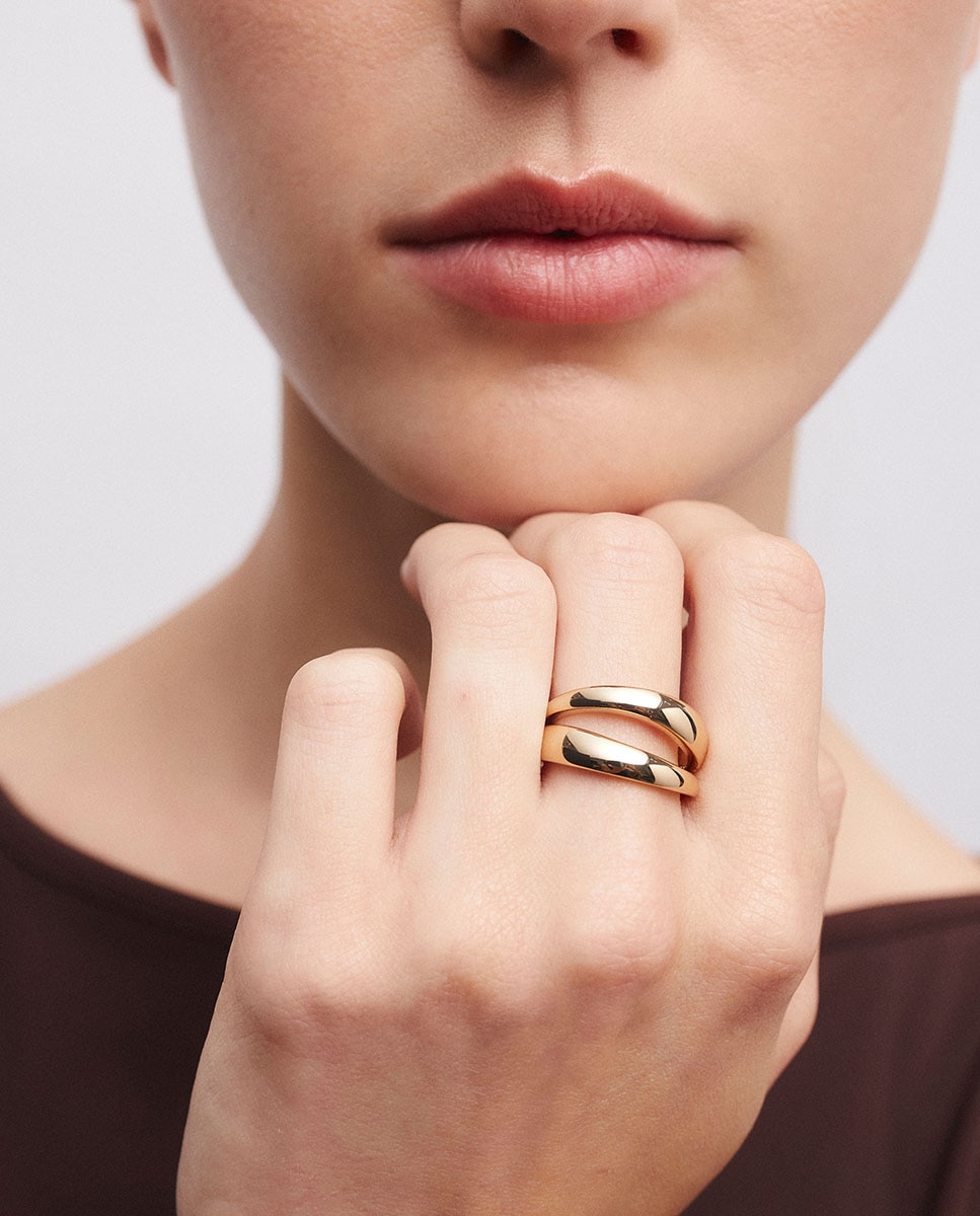 Anillo abierto flama bañado en oro de 18 kt - Vidal & Vidal - Dorado Dorado-2