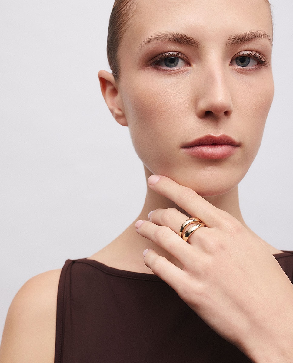 Anillo abierto flama bañado en oro de 18 kt - Vidal & Vidal - Dorado Dorado-3