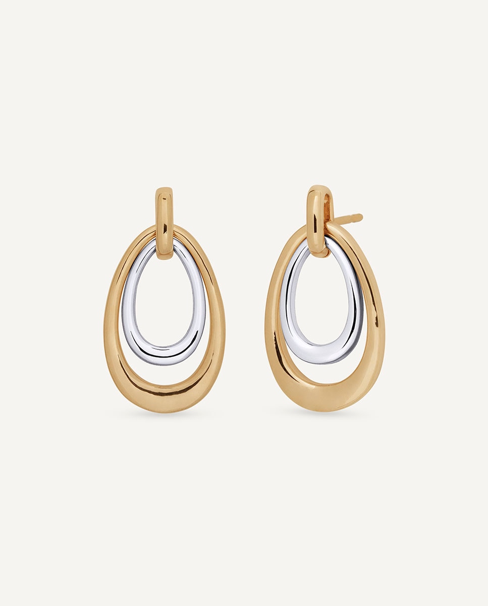 Imagen 0 de Pendientes ovales dioré bañados en oro de 18 kt Dorado