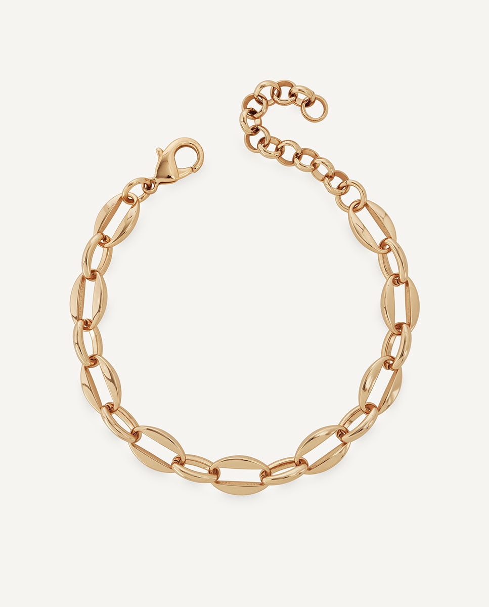 Imagen 0 de Pulsera eslabones loa bañada en oro de 18 kt Dorado